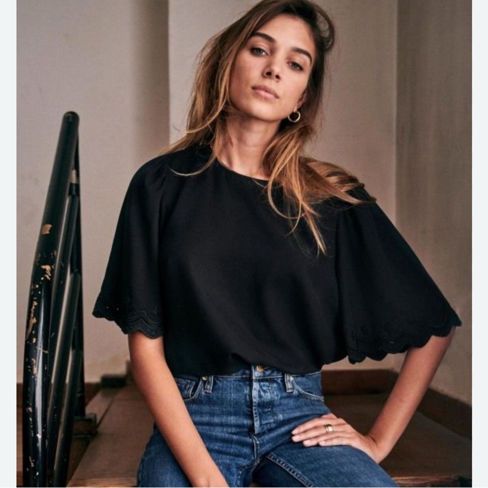 Sezane Léopoldine Blouse Noir. - Size 38